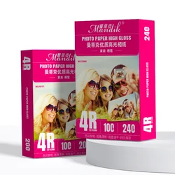 240gsm Premium Inkjet Drucker Einzigen Glänzenden 4R Größe Foto Papier 100 Blätter Super Weiß