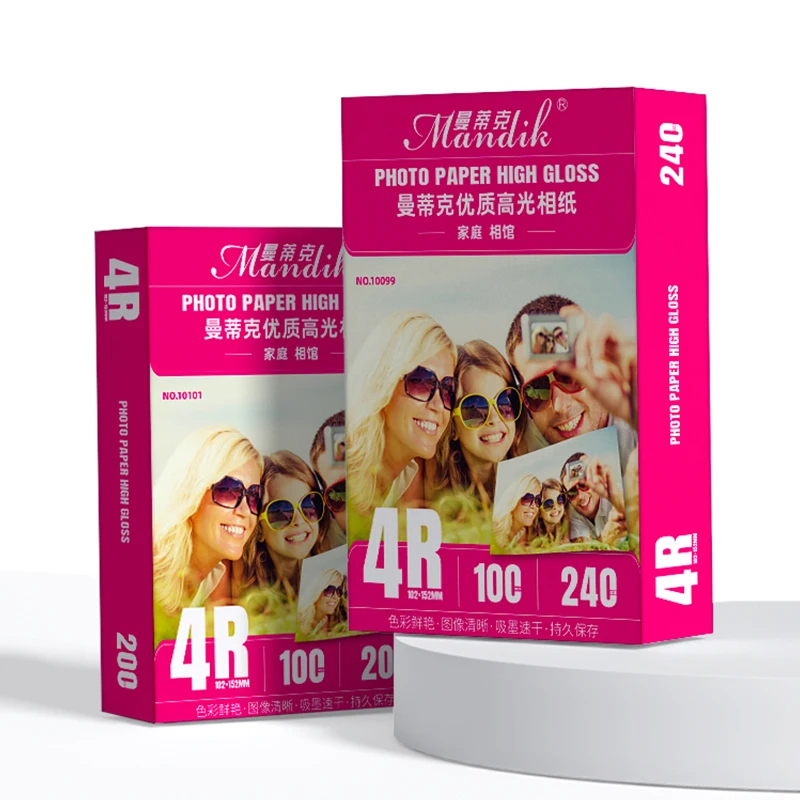 240gsm Premium Inkjet Printer Single Glossy 4R Size Photo Paper 100 Sheets Super White