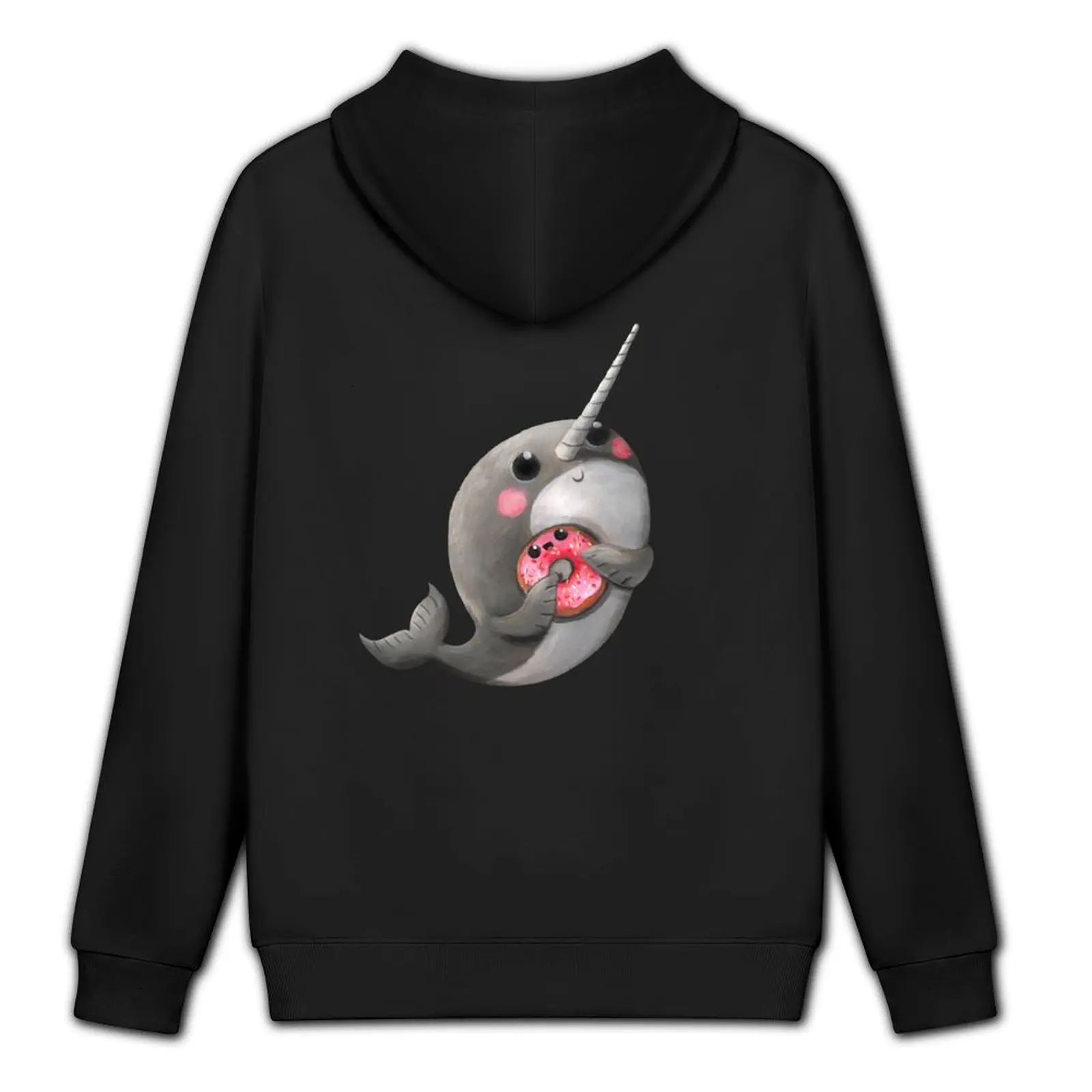 لطيف Narwhal مع دونات هوديي ملابس الخريف ملابس الرجال ملابس الخريف الكورية أنيمي ملابس الرجال هوديي