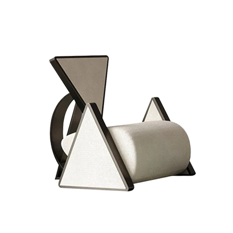 

Italian light luxury metal sofa chair small apartment household cotton and linen flannel leisure chair designer soft bag