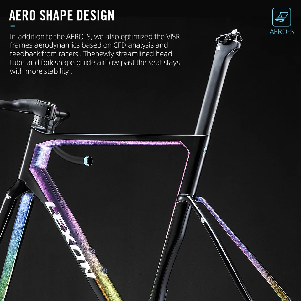 Lexon VISRT Carbon Road Bike Frame Disc Brake Aero Full Internal