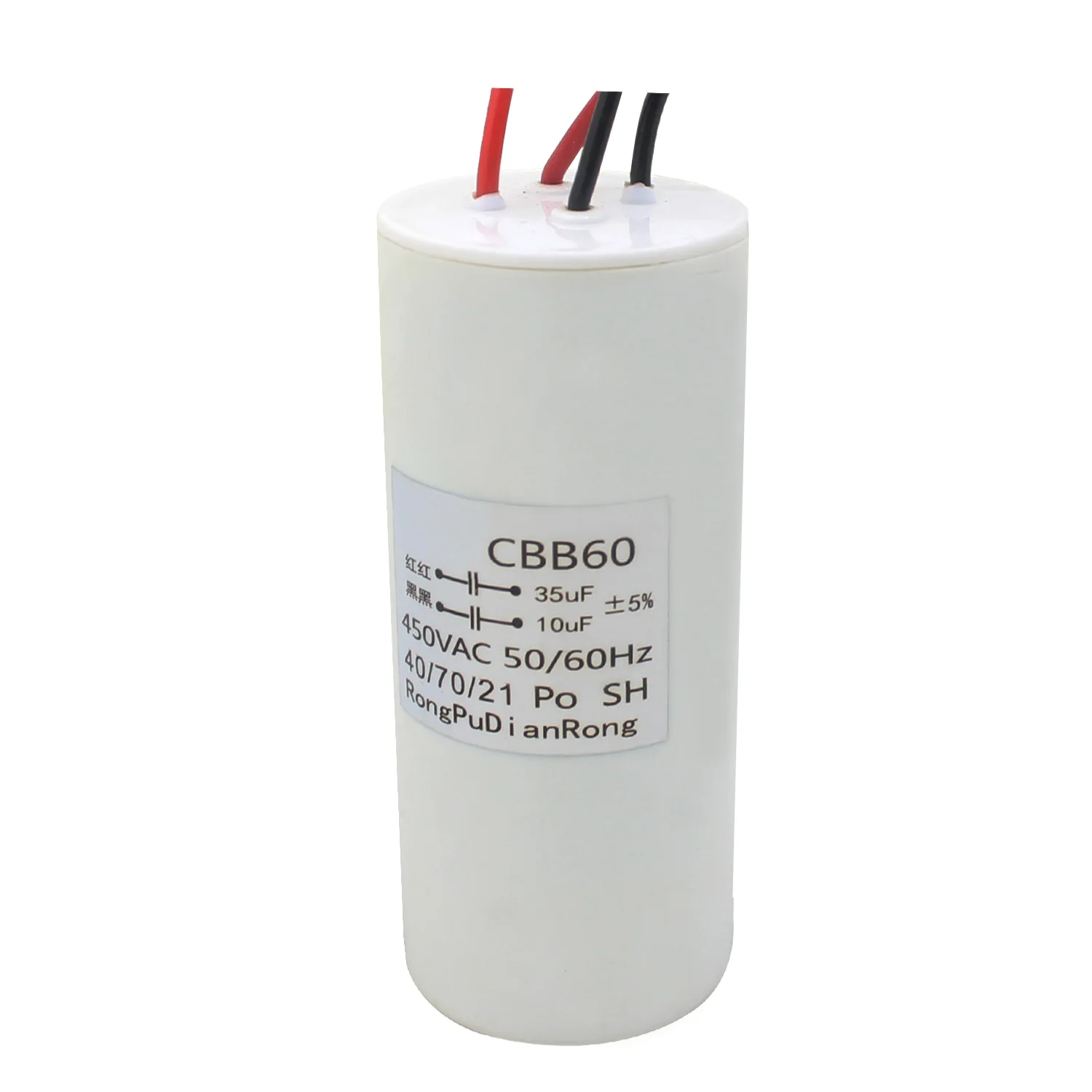 CBB60 Capacitor Three Lines Four Lines Double Capacitors 450V Motor Crane Starting Capacitor Universal