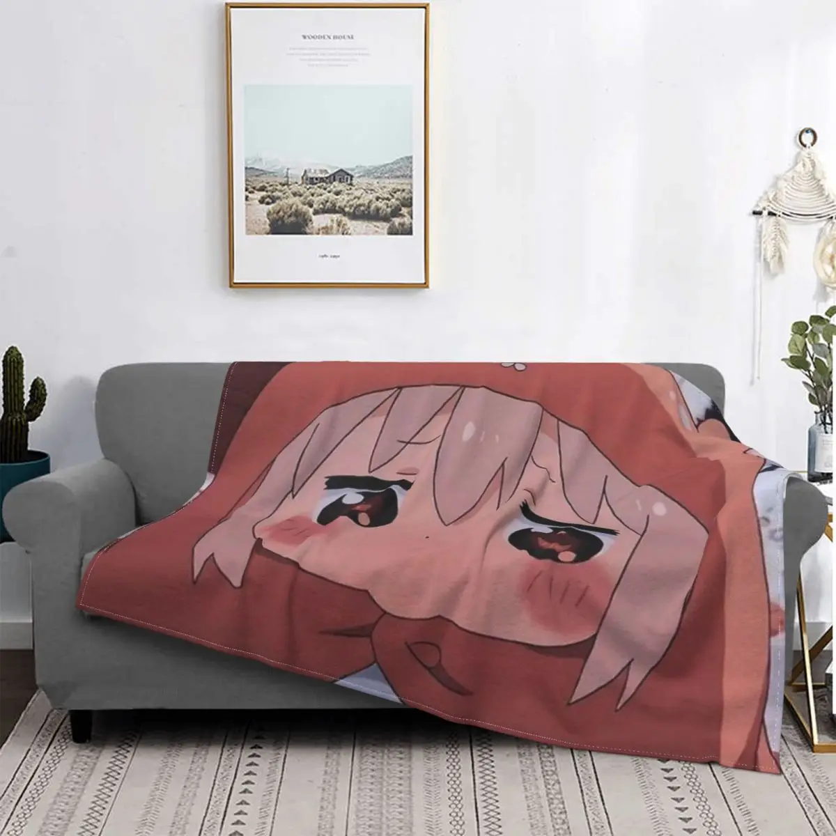 Himouto UmaruChan Blanket Plush Spring Autumn Himouto Breathable Thin Throw Blankets For Car Travel Plush Thin Quilt