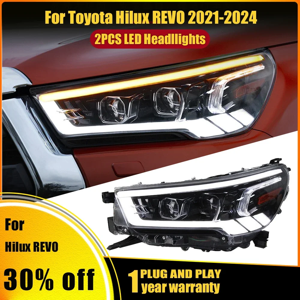 Car Light Headlights Plug And Play Head Lamp Front Lamp LED HeadLamps For Toyota HILUX REVO 2021 2022 2023 2024 Auto Accessories