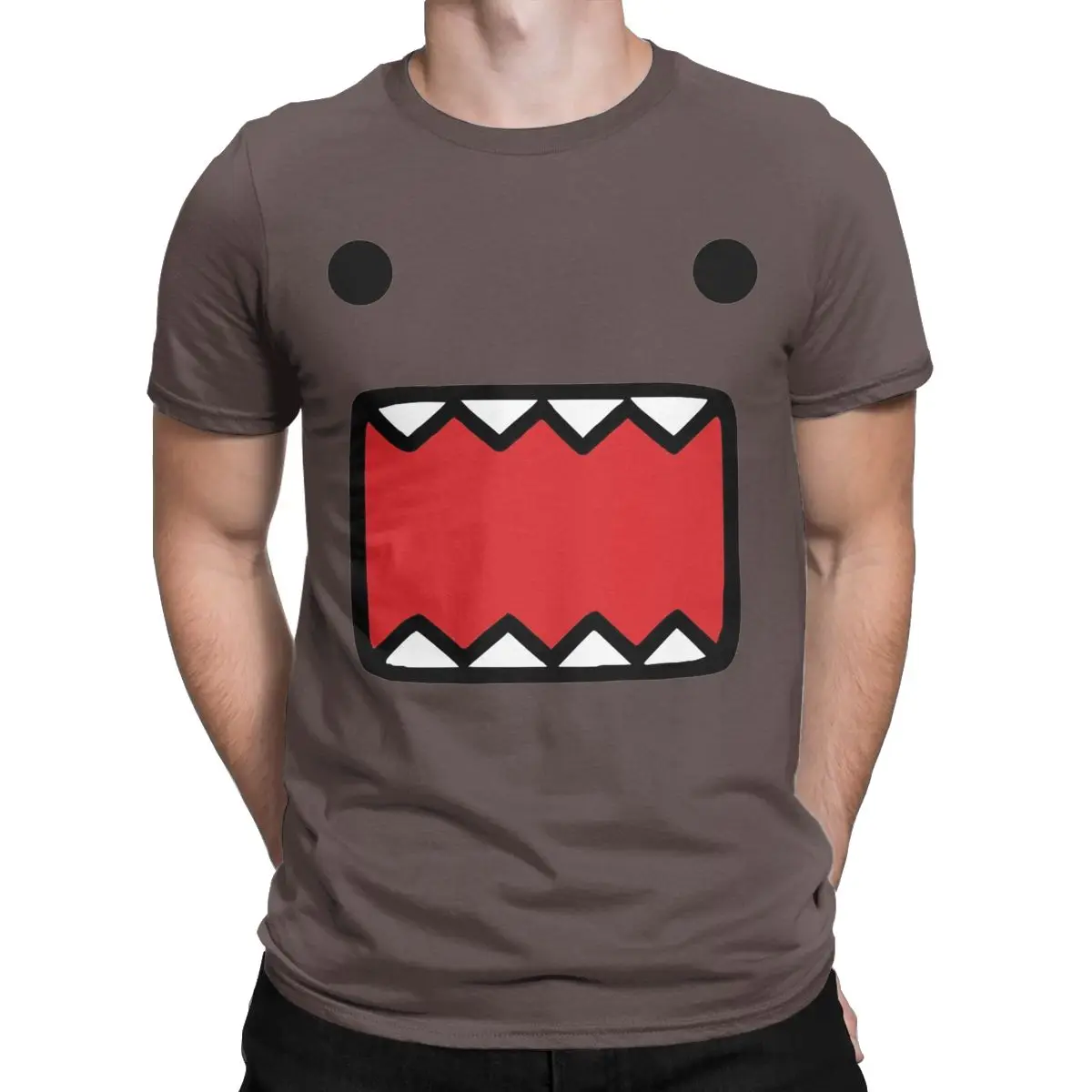 Domo Kun Doll Face T Shirts Men's Cotton Crazy T-Shirts Crew Neck Tee Shirt Short Sleeve Tops Adult