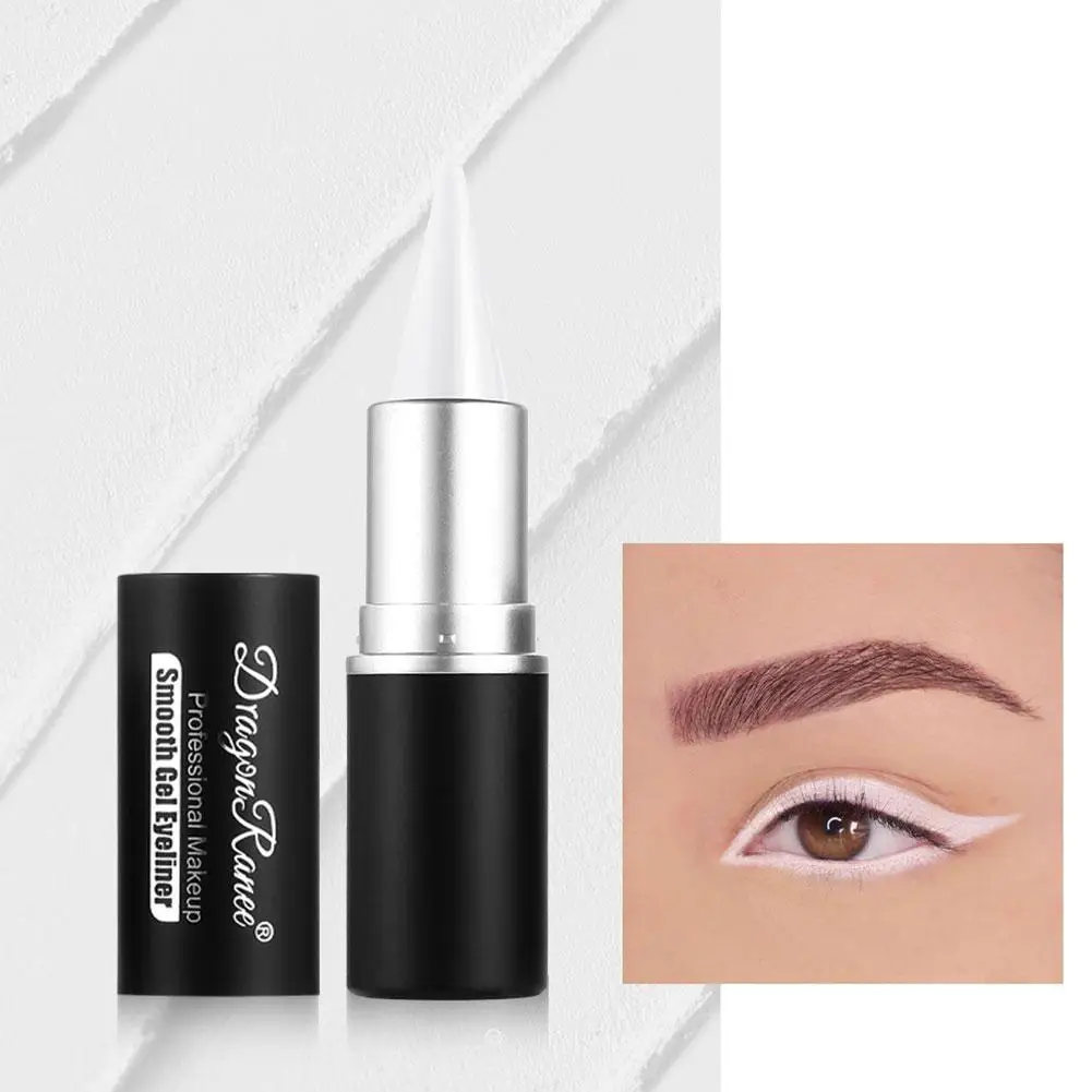 Black Eyeliner Pencil Waterproof Eye Enhancing Stick Solid Thick Gel Smooth 24 Hours Long Lasting Smoky Eye Liner Cosmetic