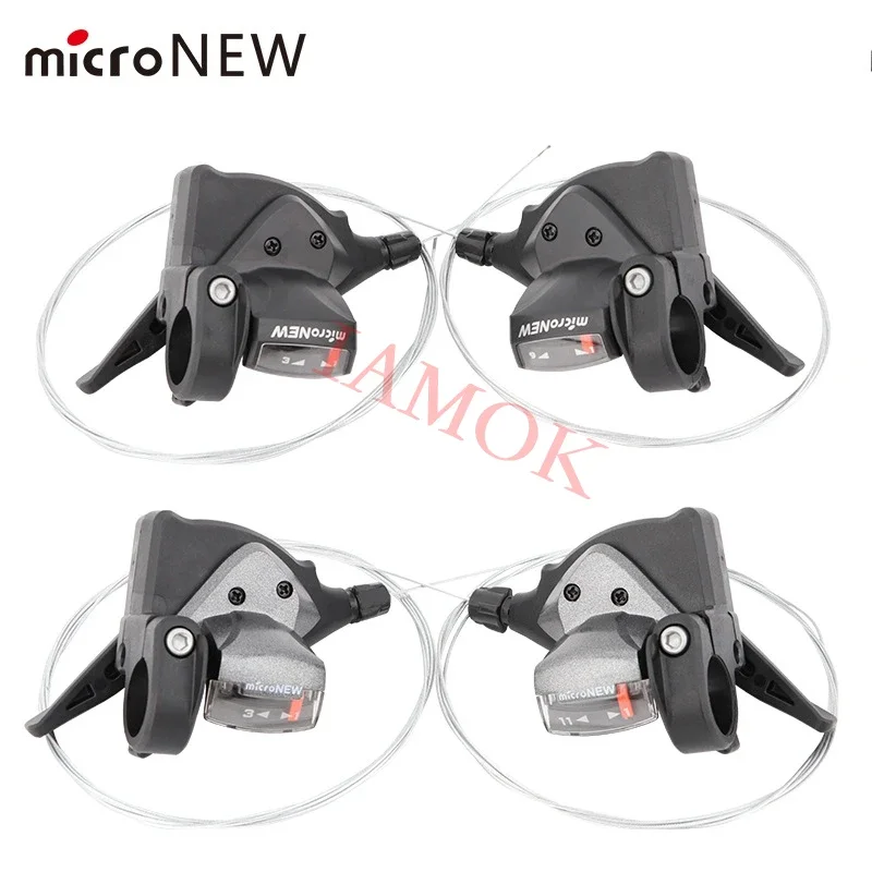 

microNEW Bike Lightweight Shift Lever Iamok Clamp Band Mount 3/7/8/9/10/11-speed Integrated Molding Shifter Bicycle Parts