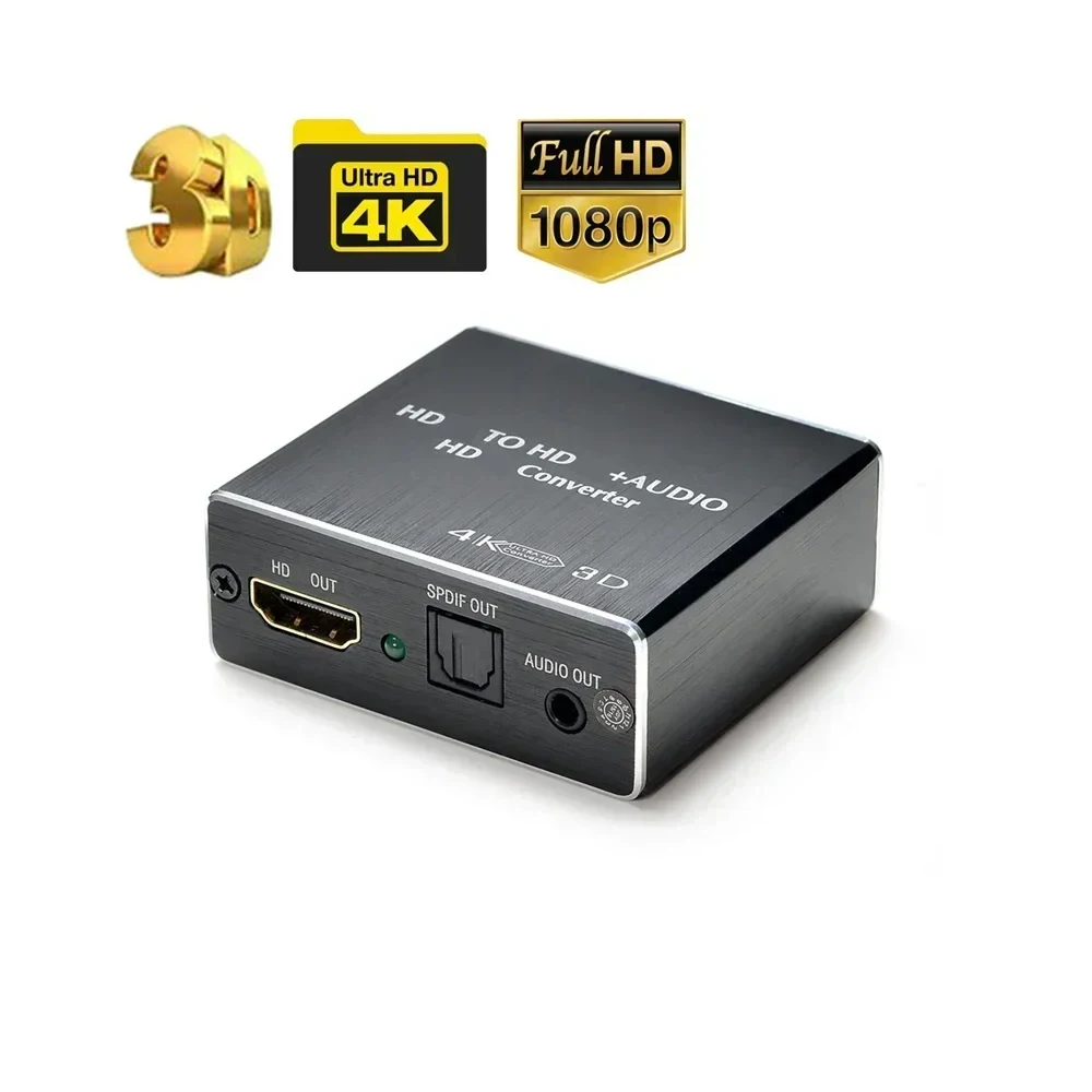 Estrattore audio compatibile HDMI Convertitore audio stereo Adattatore splitter audio 4K X 2K da 3,5 mm per PS4 TV DVD Home Theater
