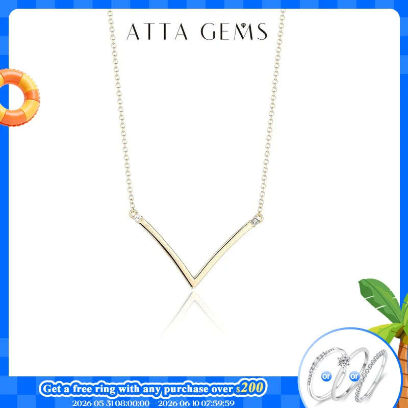 

ATTAGEMS New in10k 14k 18k Gold Pendants Necklace For Women Moissanite Pass Diamond Tested Pendant For Wedding Gift