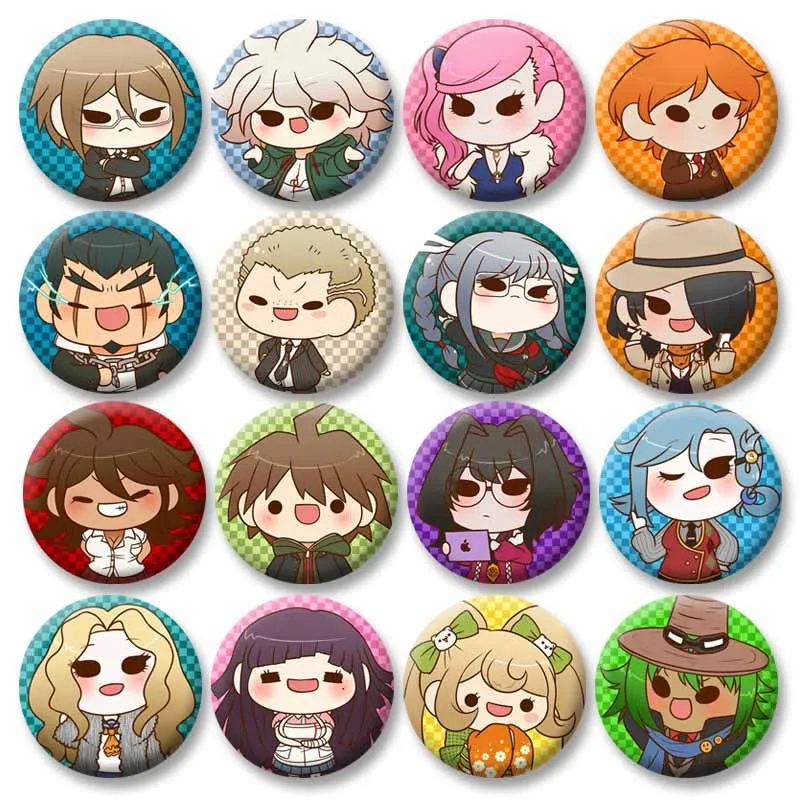 Broche de personaje de anime y videojuego Sonia Nevermind Kyoko Kirigiri, pin de solapa de dibujos animados Danganronpa, joyería divertida, insignia, accesorios, regalos