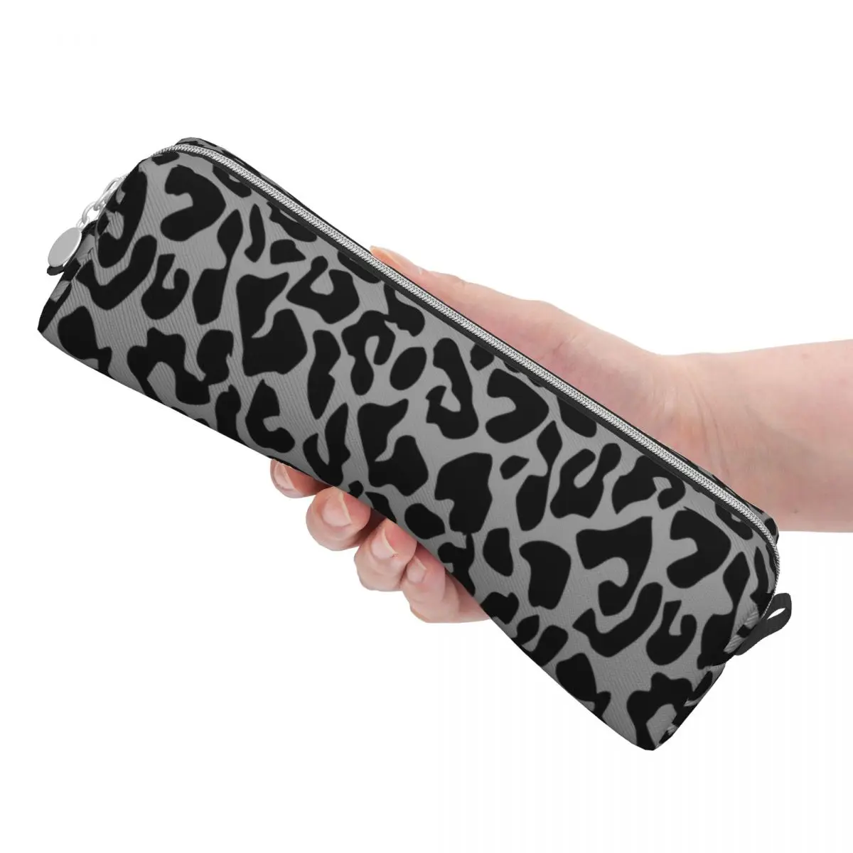 Imagem -03 - Estojo de Lápis Leopardo Preto com Zíper Bolsa de Chita Animal para Estudantes Grande Bolsa de Armazenamento para Estudantes