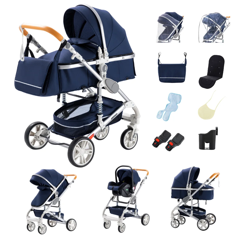 Multifunctionele kinderwagen 3-in-1, autostoel-kinderwagen combinaties, compacte baby reiswieg voor pasgeborenen, kinderwagens, baby buggy's