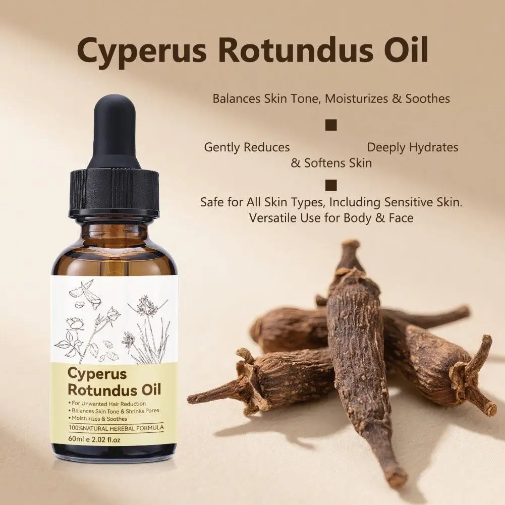 Natural Cyperus Rotundus Essential Oil Pure Plant Hair Removal Care Oil Smooth Skin Soothing Relax Body Massage Aromatherapy