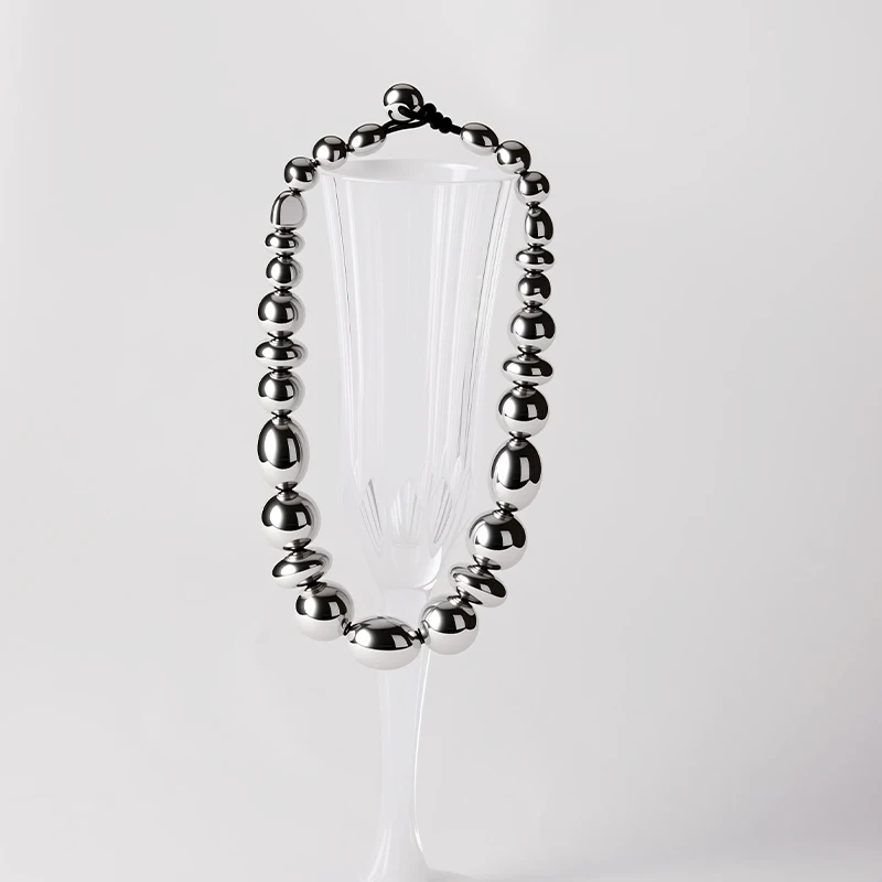 

Round bead personalized necklace retro simple size bead necklace necklace necklace necklace accessories for women to wear