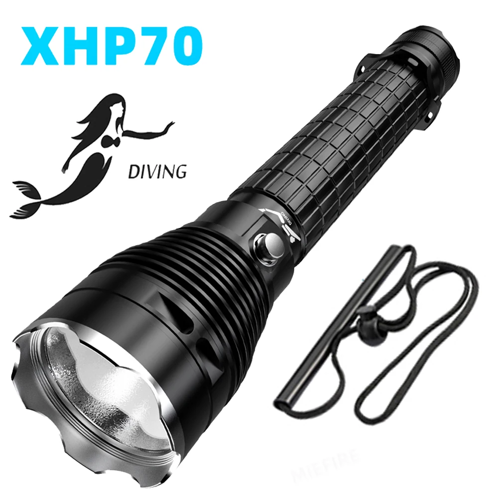 

Super Bright LED Diving Flashlight Underwater 100m Professional Waterproof Flashlight Underwater Lantern Rechargeable Dive Lamp