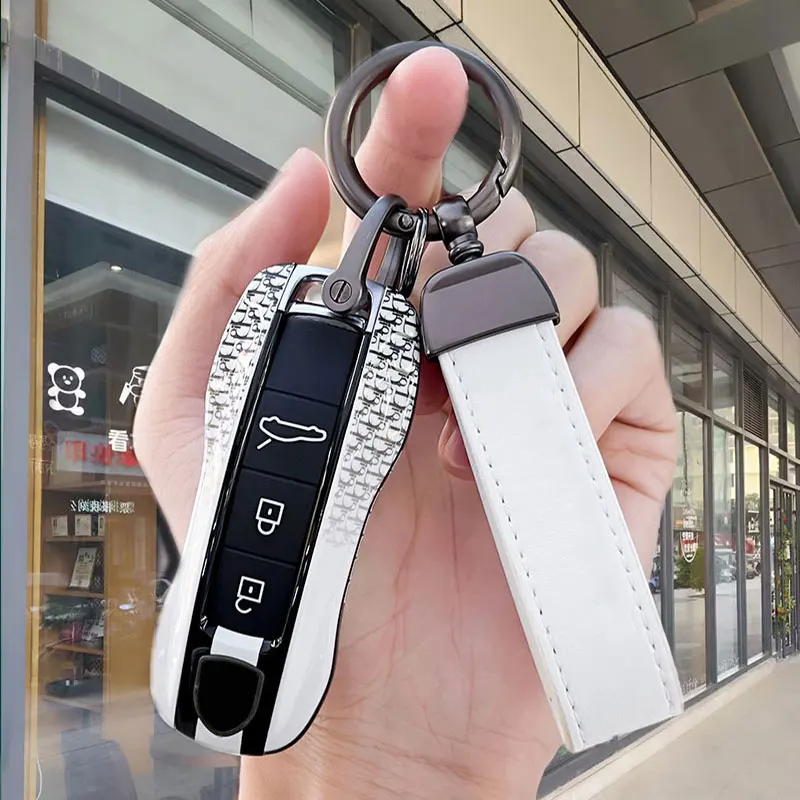 ABS Car Remote Key Case Cover Fob Shell for Porsche Cayenne Macan Panamera 911 718 Boxster Taycan