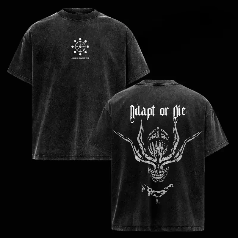 Jujutsu Kaisen Mahoraga Bedrucktes T-Shirt Herrenkleidung Retro Washed T-Shirts Baumwoll-T-Shirt Harajuku 2026 Sommer-T-Shirt