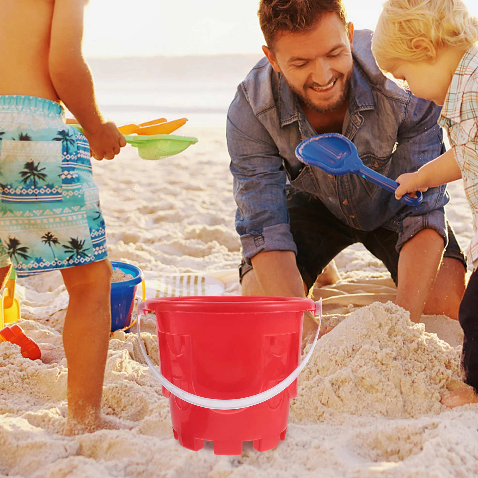 4 pièces enfants plage bac à sable jouets en plastique château seau sable jouet éducatif plage jeu jouets (couleur aléatoire)