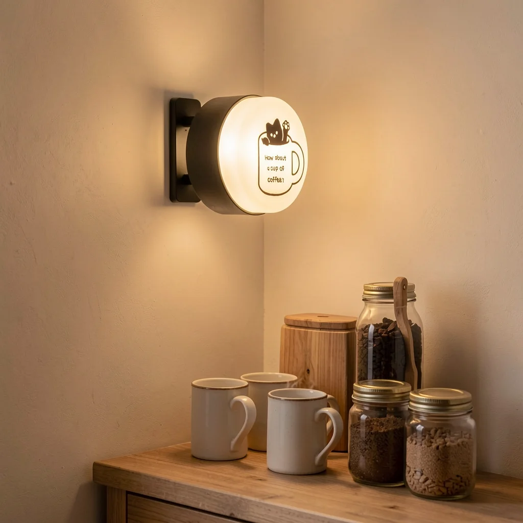 Light Up Fridge Magnet Minimalist Coffee Fridge Magnet Decorative Fridge Magnet Warm Light For Coffee Bar Family Refrigerator
