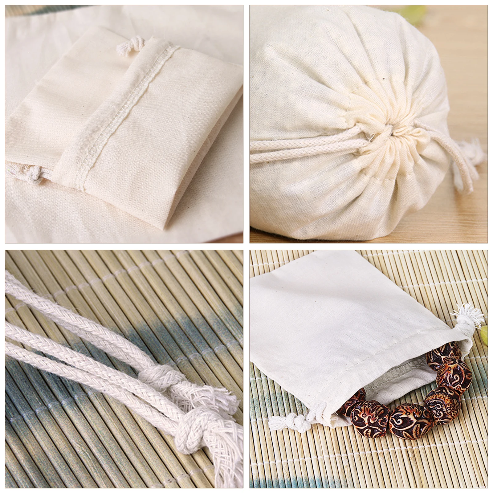 12PCS Cotton Drawstring Bags Cotton Bags Cotton Muslin Bags Cloth Bag with Drawstring Reusable Packing Storage Bags Drawstring