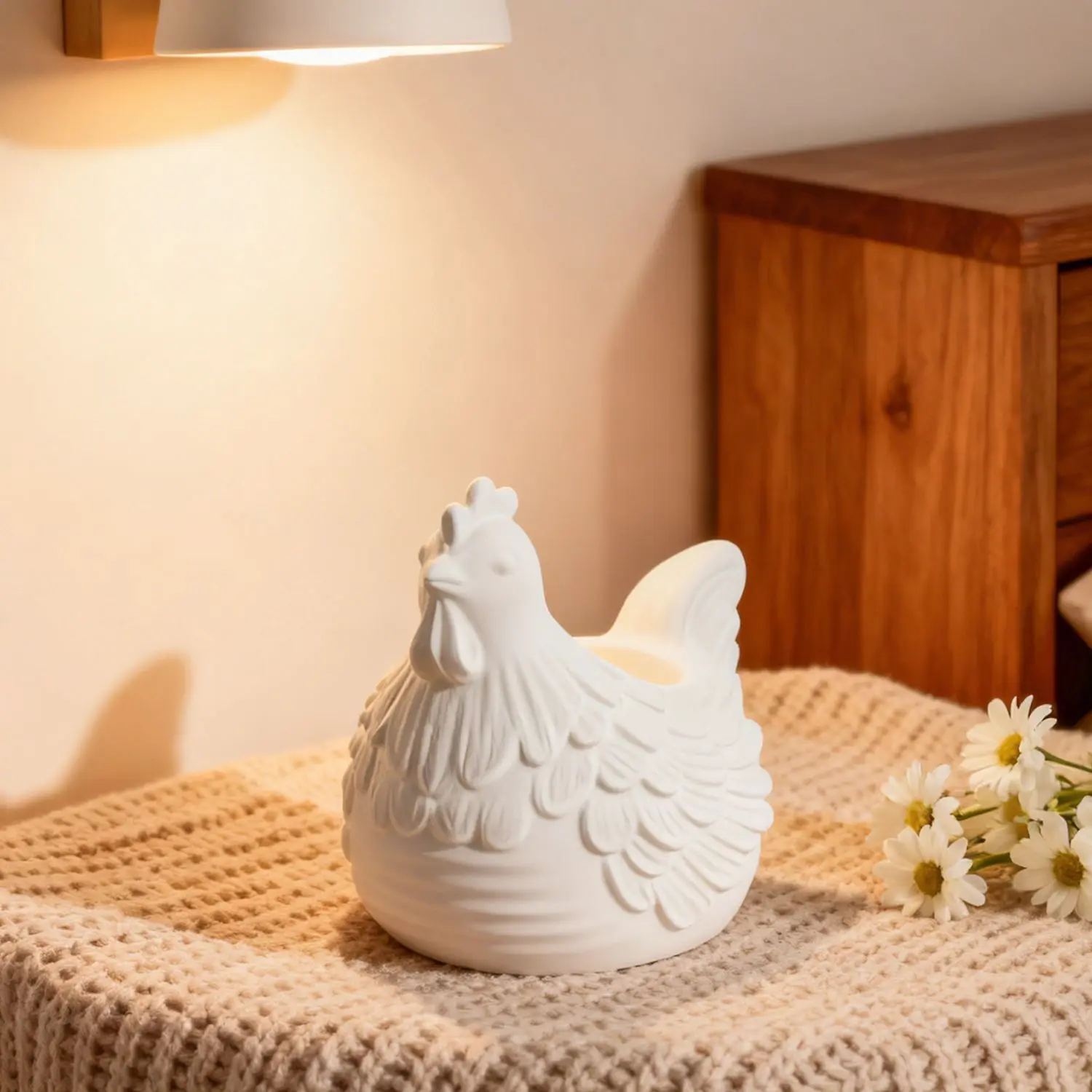 DIY 3D Little Chicken Candle Holder Epoxy Resin Mold, Plaster Hen Decoration, Candle Holder Silicone Mold, Desktop Storage view 4