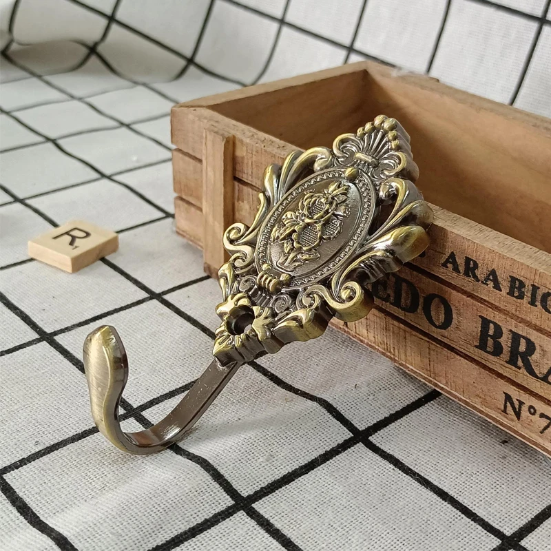 Vintage Metal Wall Hooks, Antique Decorative Coat Hooks, Clothes Towel Hat Bag Robe Hanger Holder for Bathroom Bedroom Hall