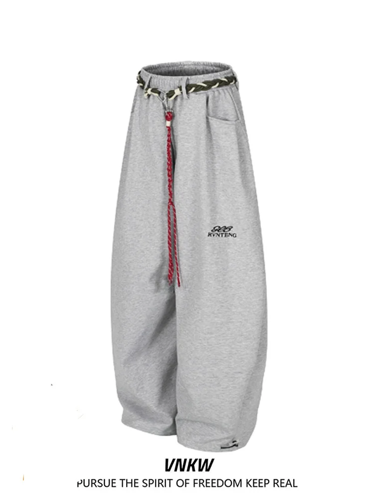 

Американский ретро поясной шнур, повседневные широкие спортивные штаны с ножом, мужские джазовые танцы, свободные повседневные брюки для пар