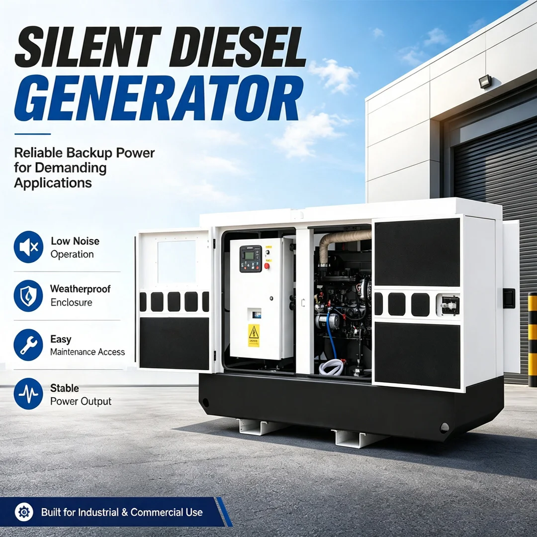 25kva Silent Weichai Diesel Generator Set 30kw 50kw 3 Phase Electric Power for Factory and Construction Backup Standby