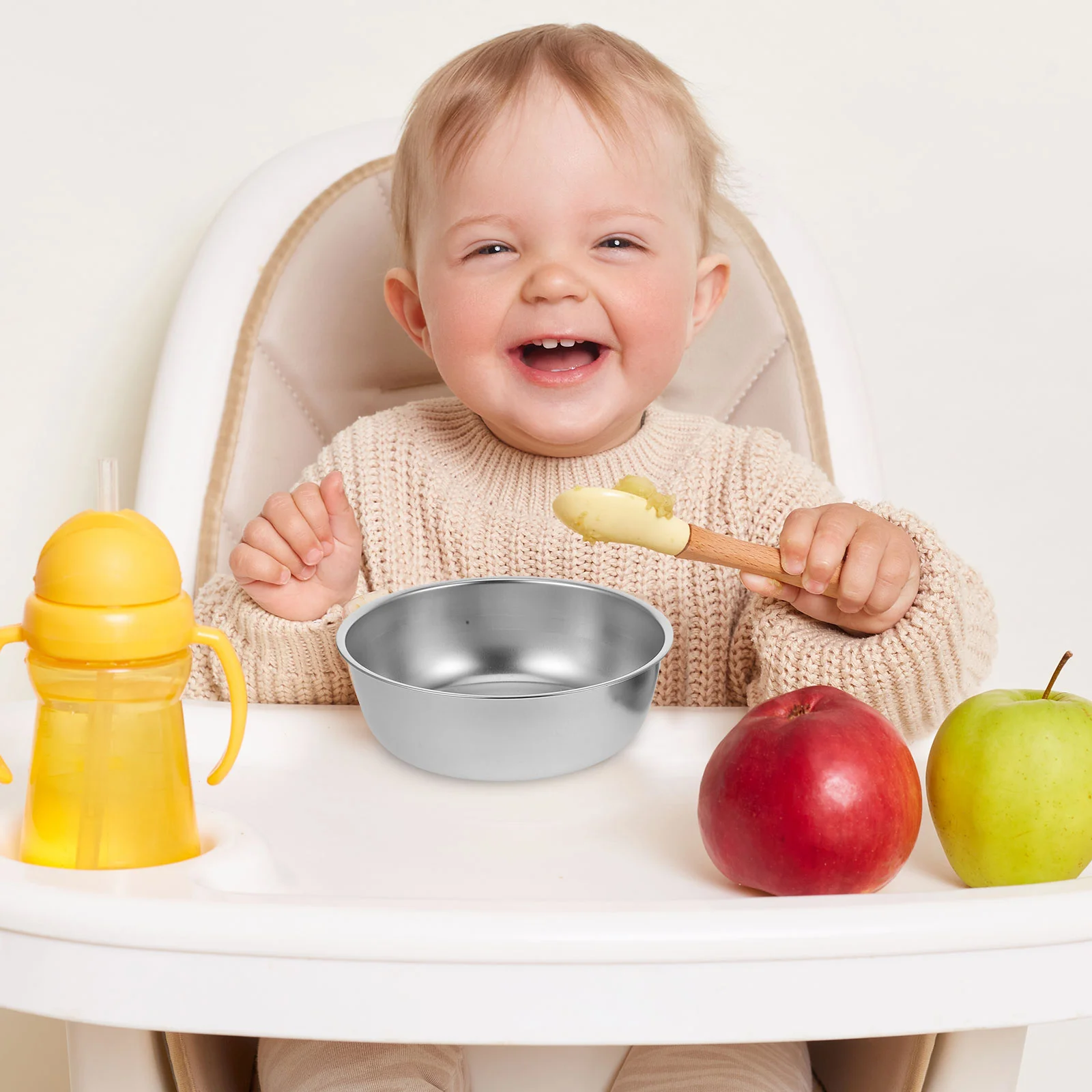 Edelstahl Kinder Schüssel 10 cm Kinder Babynahrung Suppe Schüssel Deckel für Kleinkind Kindergarten Zuhause Sichere Schüsseln