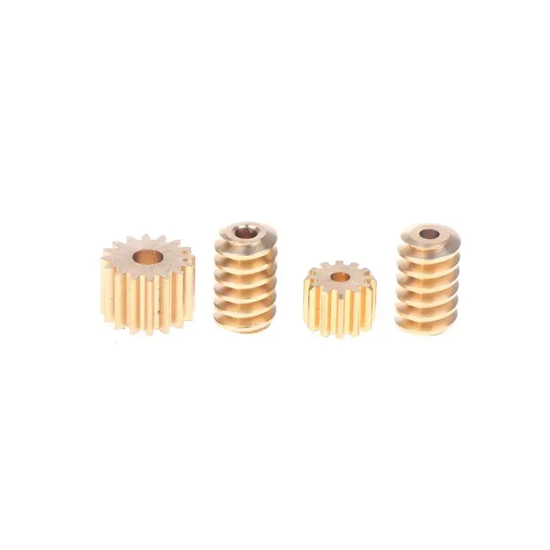 1 Set 0.5M Copper Worm Gear Drive Combination Set 12/15/16/18/32 Teeth 2MM/3MM 2MM Step Hole DIY Model