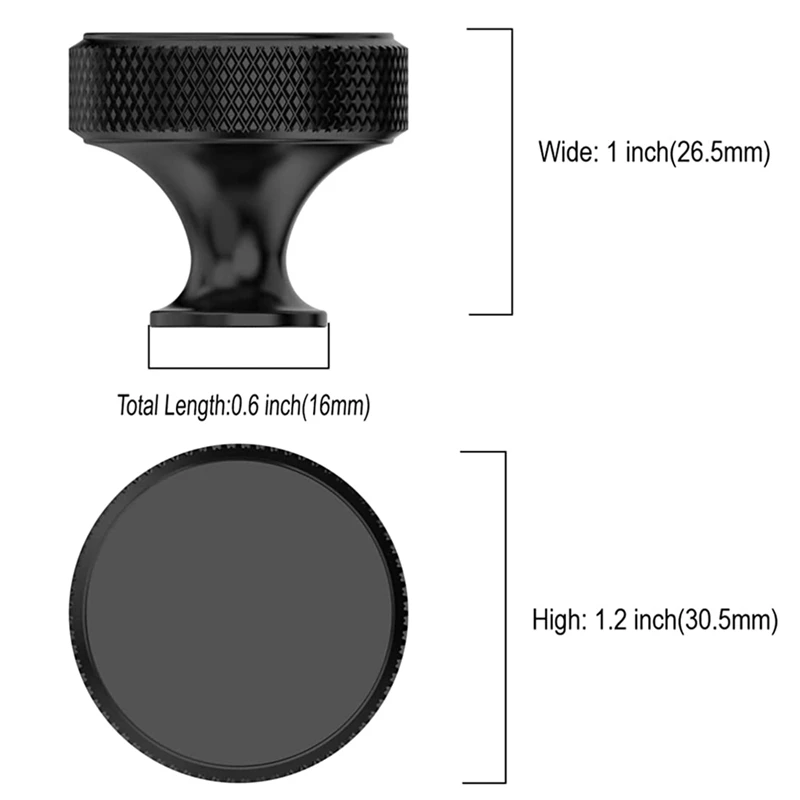 10 Pack Matte Black Knurled Cabinet Knobs Round Kitchen Cabinet Pulls for Drawer Dresser, Cupboard and Wardrobe-ROWI