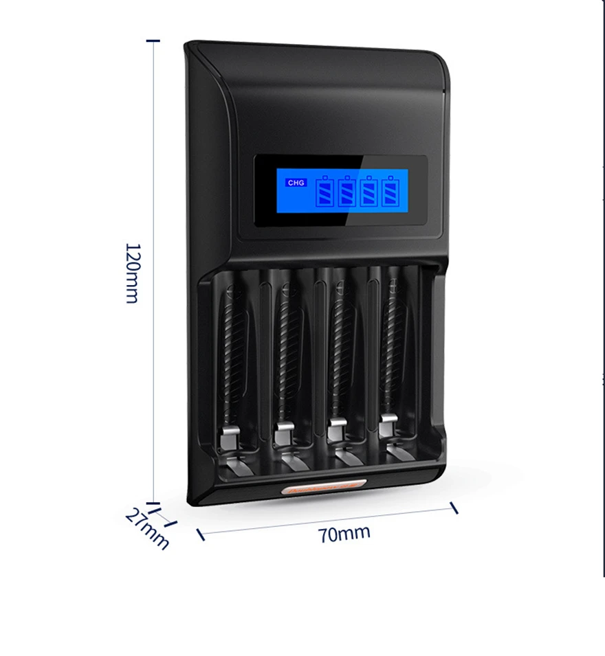 8PCS original 1.2v AA rechargeable battery large capacity 3200mAh Ni-MH rechargeable battery +4-slot smart fast charging charger