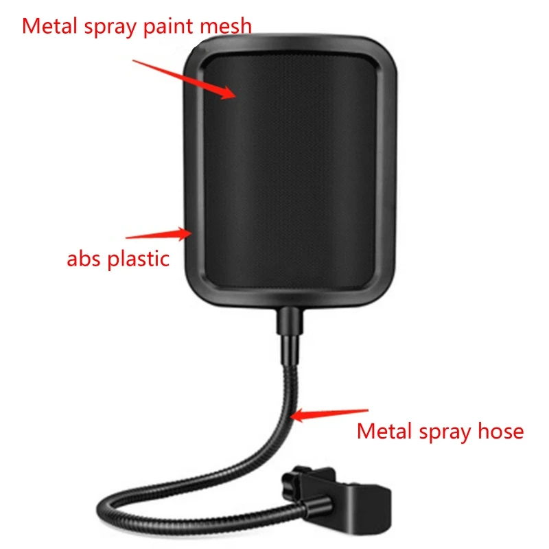 Professional Pop Filter Mic Screen With Metal Mesh Compact Shield Windscreen For Vocal Recording Microphone Drop Shipping