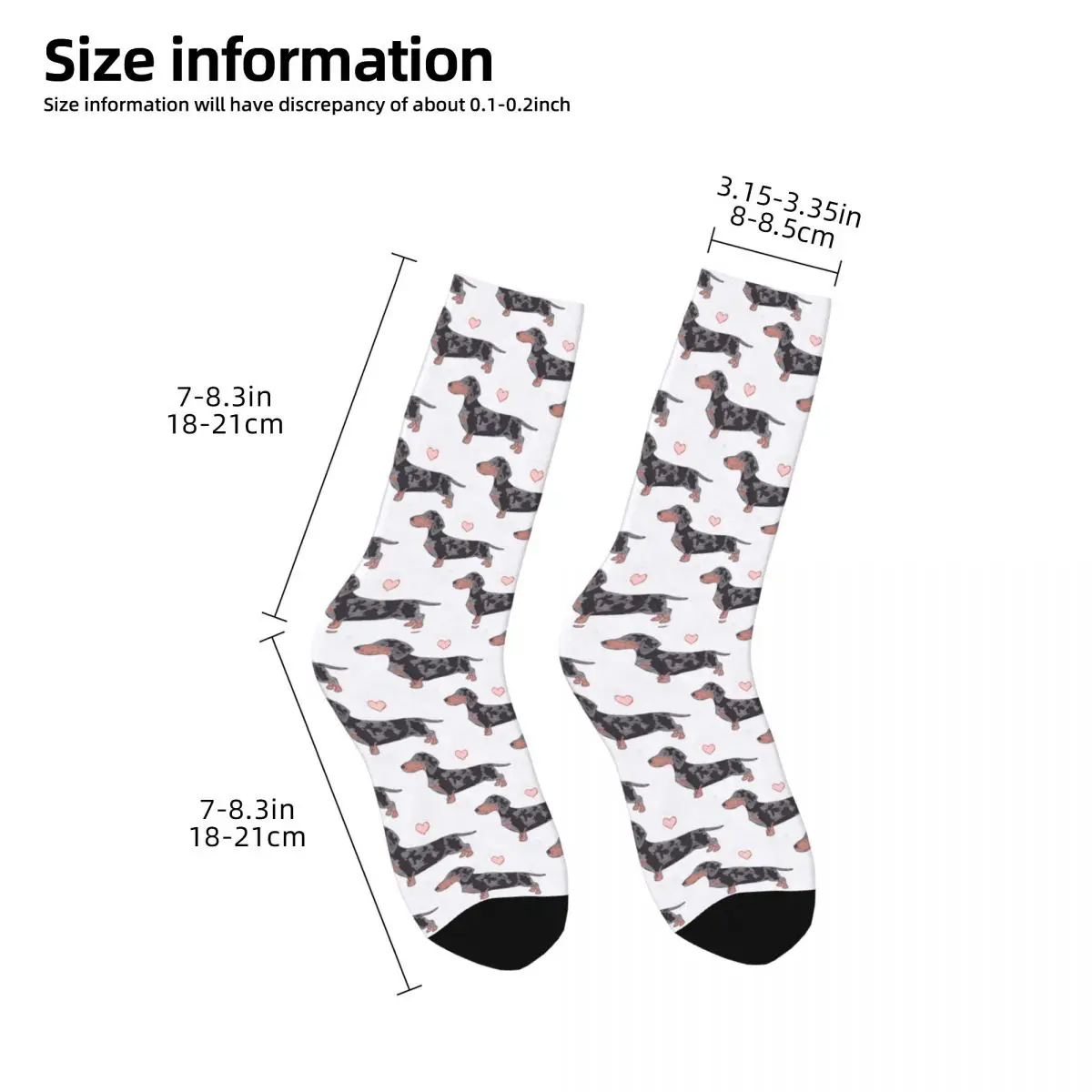 Fashion Men's Socks Casual Cute Dog Dachshund Sock Polyester Animal Cartoon Skateboard Women's Socks Spring Summer Autumn Winter