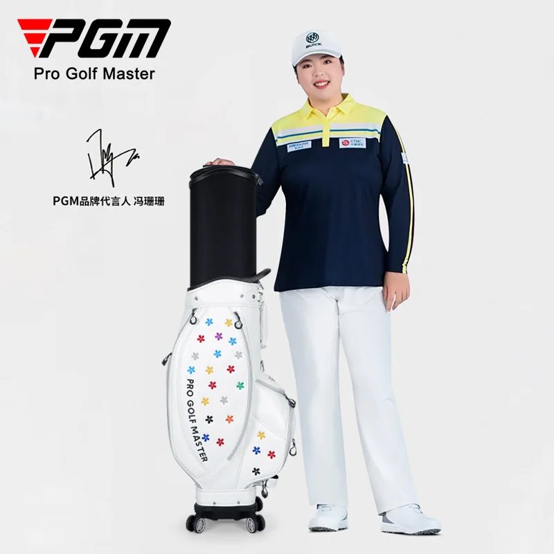 حقيبة جولف PGM للسيدات - تطريز عالي الجودة قابلة للتمديد بأربع عجلات #4