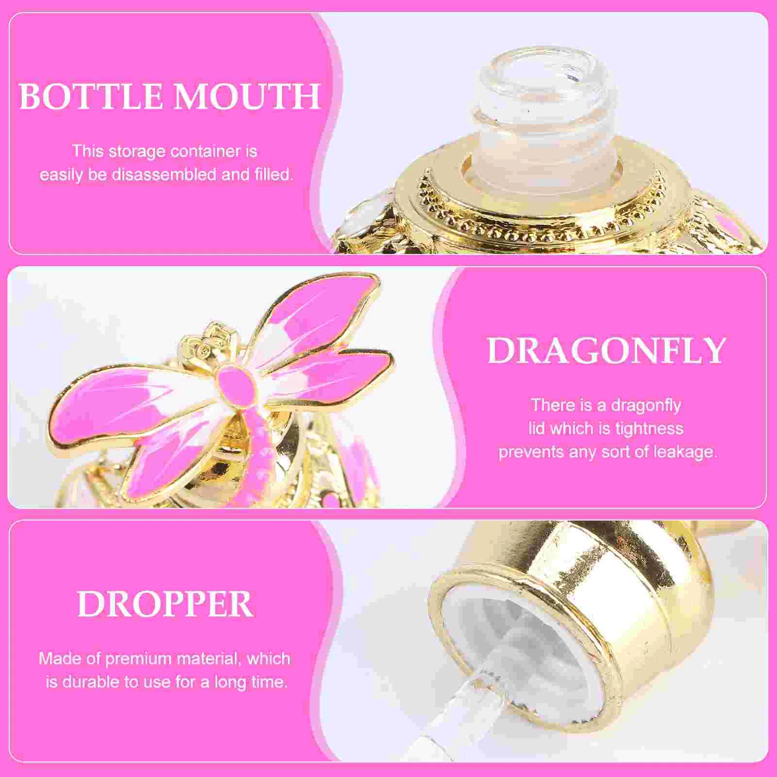 15 Ml Arabic Perfumes Dragonfly Bottle Glass Refined Oil Holder Travel Empty Fragrance