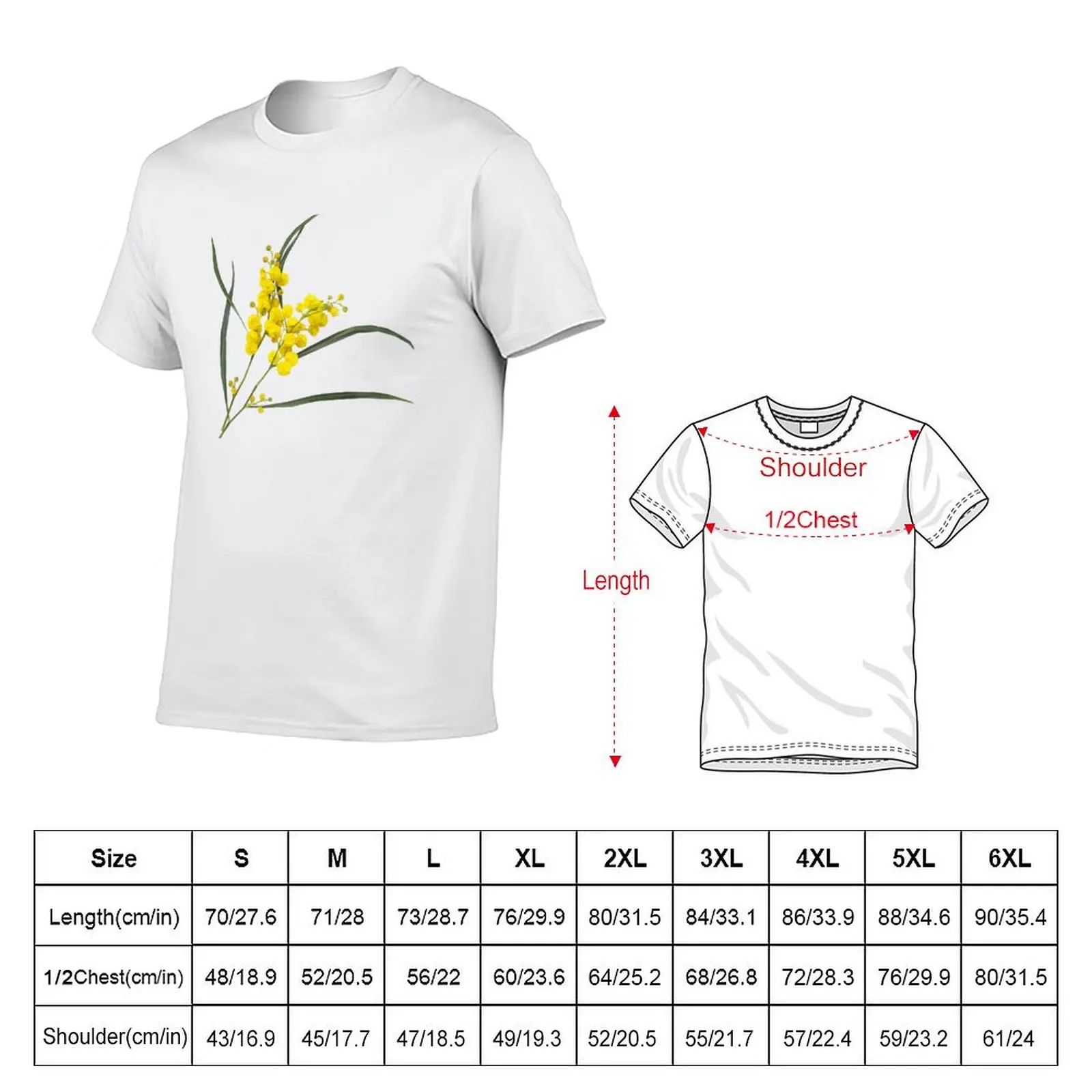 Australian Golden Wattle Flower T-Shirt Outdoor Activity Sports T-Shirt