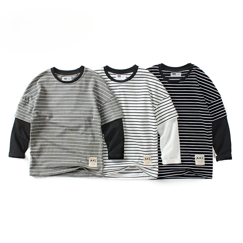 Kids Clothes Children Striped T-shirt for Kids Boy 10 Years Long Sleeved Children Clothing Boy Clothes Sleepwear Ropa De Niño 잠옷