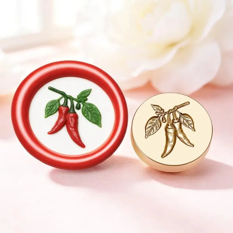 652F Waxes Seal Stamp Head Only with Engraving Fruit and Vegetable Design for Scrapbooks, Journals, Card, and Gift Packaging