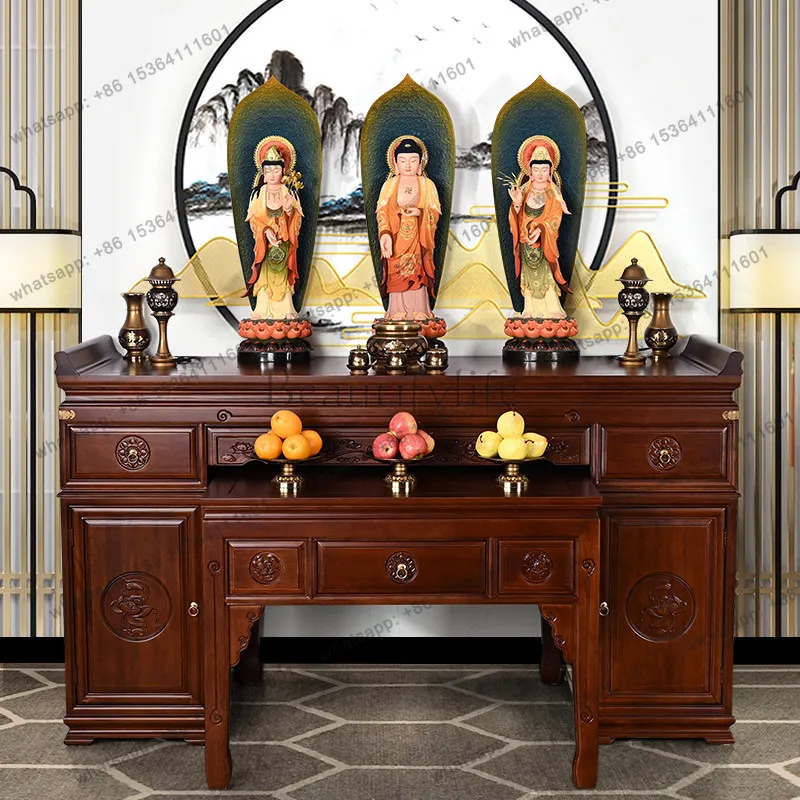Imported solid wood gold rosewood supply table Buddhist platform strip case household modern Chinese simple