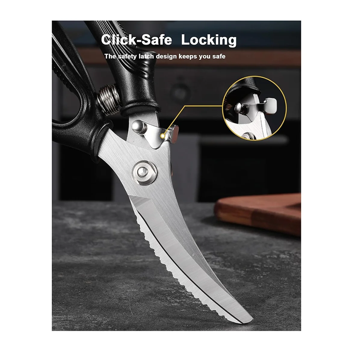 مقصات الدواجن الجديدة، مقصات المطبخ مع زنبرك محملة، مقص الدواجن شديد التحمل للحوم والدجاج والتركيا ومقبض مضاد للانزلاق