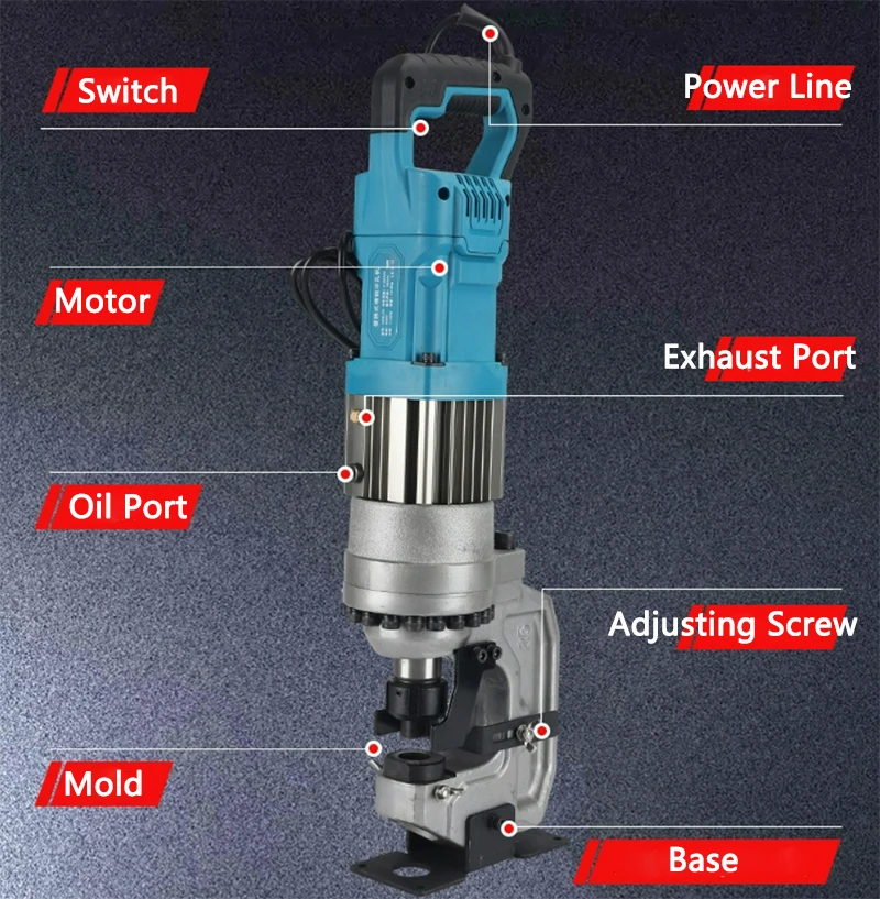 Electric Hydraulic Punching machine CPM-25 Angle Steel Channel steel Puncher 10mm thick Copper Aluminum Plate Punch Holes Opener