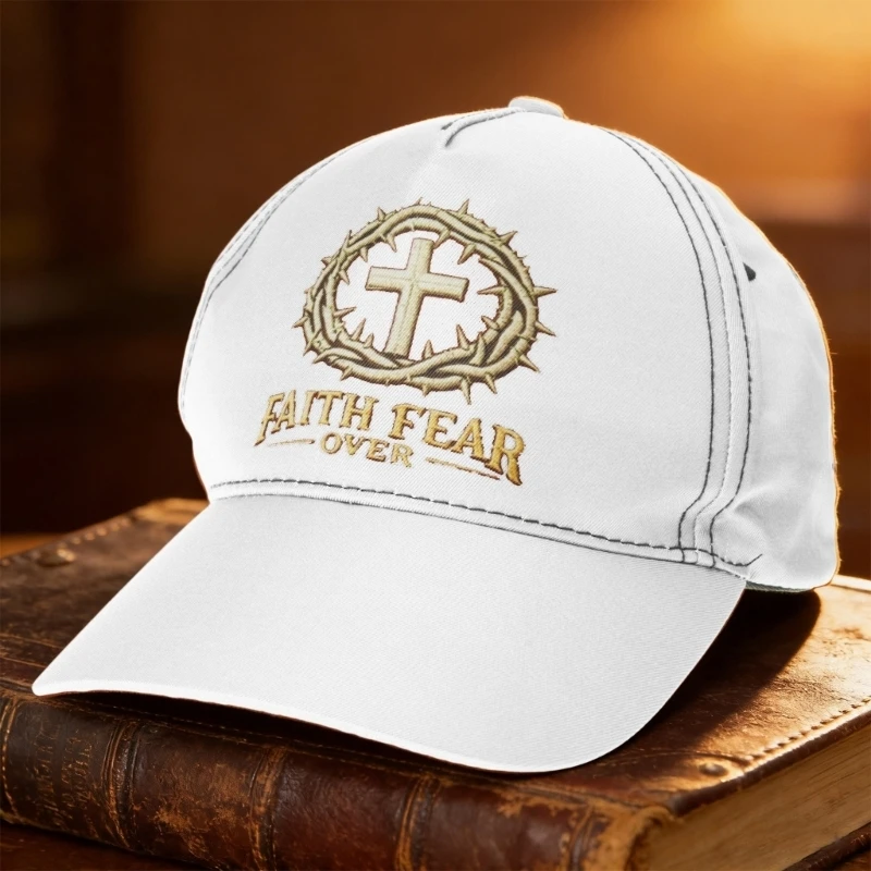  Religious Unisex Baseball Cap With Printing Lettering And Contrast Stitching