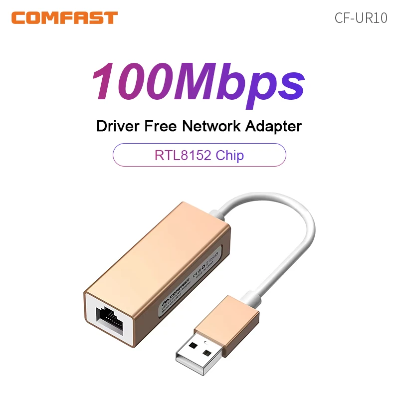 COMFAST USB2.0 Wired USB to RJ45 Network Card 100Mbps RJ45 Ethernet Lan Adapter Network Card for PC Win XP/ 7/ 8/10 Linux Mac OS