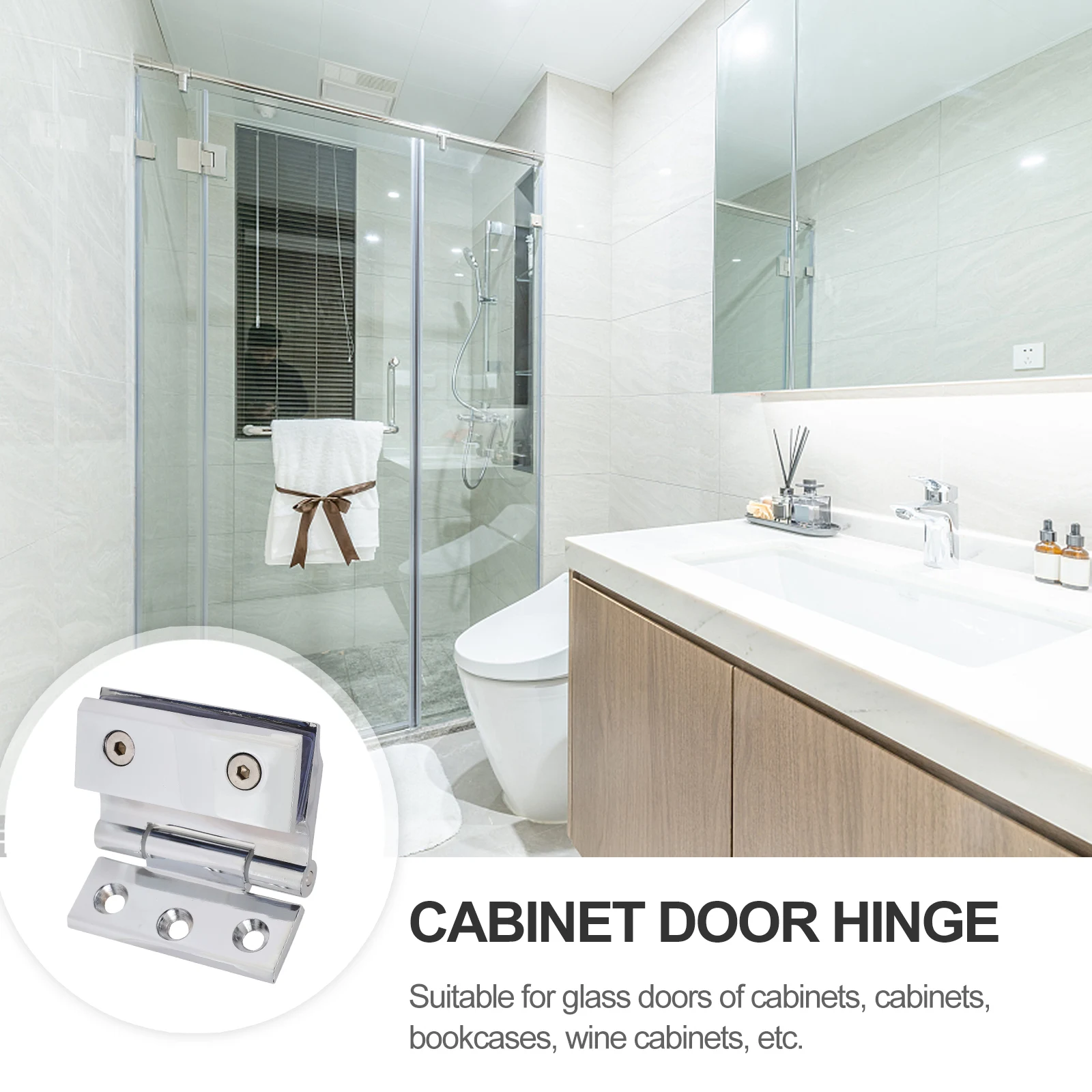 

Bathroom Hinges Heavy Duty Zinc Alloy Glass Door Hinge Sturdy Hardware Silver Shower Cabinet Door Hinge Non Rust Easy Install