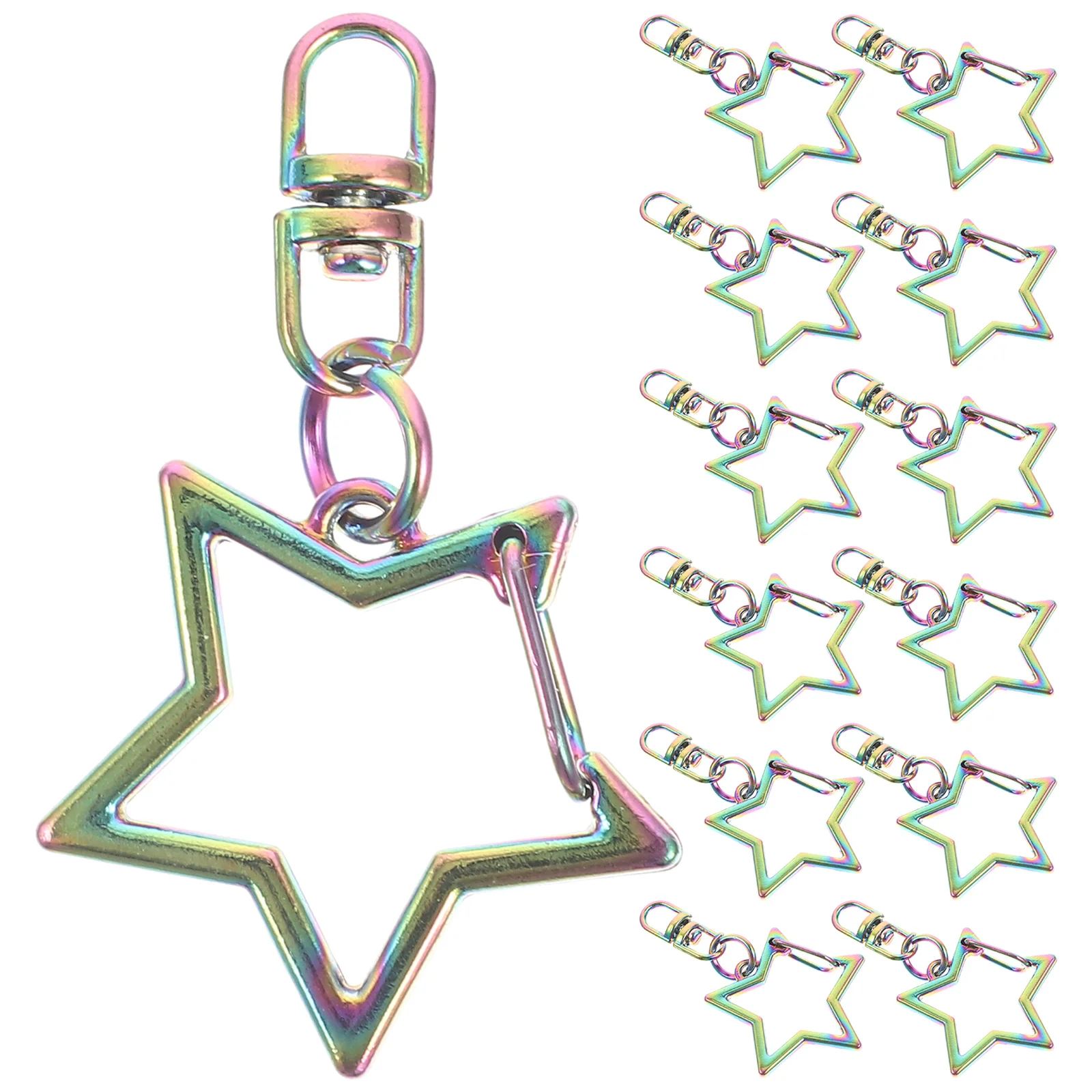 30Pcs Star Design Key Buckles Swivel Snap Hook Decorative Keychain Pendant Easy Install Detach Star Shaped Spring Snap