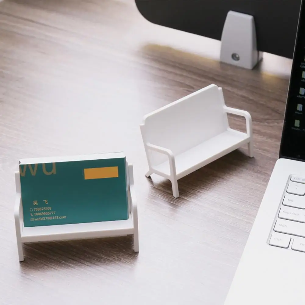 

Business Card Holder Sofa Shape ABS Creative Bench Desktop Name Card Storage Display Stand Organizer Rack Office Supplies