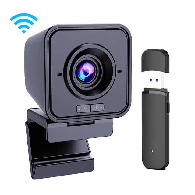 2.4G Wireless Webcam 1080P HD 20m Range Wide Angle 73° with Microphone USB Rechargeable for PC/Laptop
