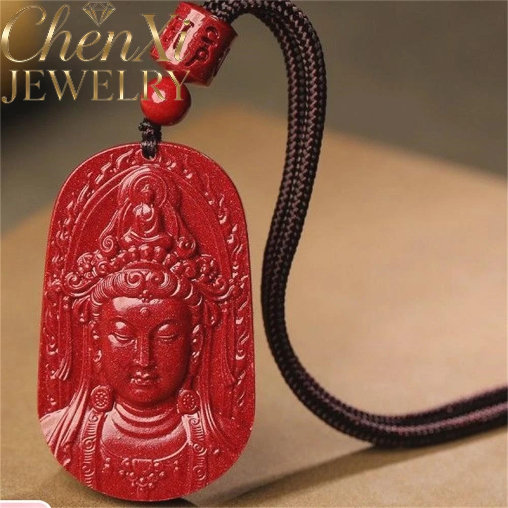 

High-end Cinnabar Avalokitesvara Pendant Luxury Quality Fashion Fine Jewelry Best Exquisite Elegant Popular Amulets Mascots Gift