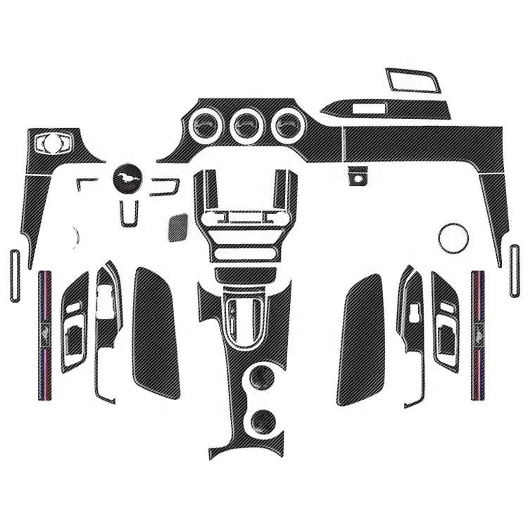 

For Ford Mustang Carbon Fiber Interior Modified Car Parts Central Control Steering Wheel Parts Gear Outlet Cover Interior Kits